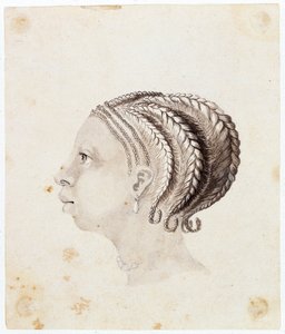 Huvud av en västafrikansk kvinna, ca 1775 (akvarell)