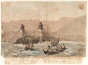 Expeditionen Brigg som hon såg ut att ha förlist på västra udden av ön Sta Cruiz Teneriffe december 1774