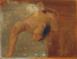 Liggande Putto av Gabriel Ferrier