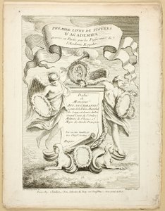Figur (recto och verso), från Premier livre de figures d’Academies graverad delvis av professorerna vid Royal Academy av Gabriel Huquier