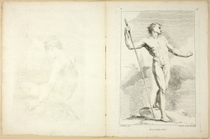Figur (recto och verso), från andra boken av figurer av akademier graverad delvis av professorerna i Royal Academy