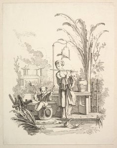 Flöjtist och en barnpaukist, ca. 1742.