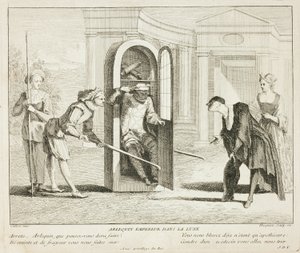 Tallrik från Livre de Scènes Comiques av Gabriel Huquier