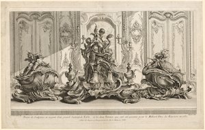Verk av Juste-Aurèle Meissonier: Silverskulpturprojekt för en stor mittpunkt..., ca. 1735-1737 av Gabriel Huquier