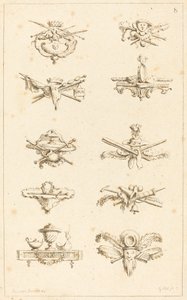 Motiv för tail-Pieces: pl. 8 av Gabriel Huquier after Claude Gillot