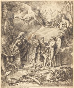 Allegori om äktenskapet med greven av Provence av Gabriel Jacques de Saint Aubin