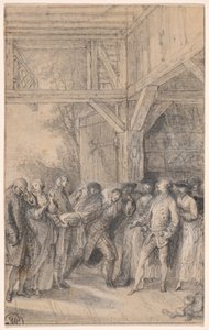 Bonde ber om tillstånd att få gifta sig med en adelsmans dotter av Gabriel Jacques de Saint Aubin