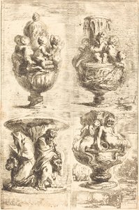 Fyra vaser av Gabriel Jacques de Saint Aubin