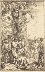 Heroisk handling av en far som offrar för sin son av Gabriel Jacques de Saint Aubin