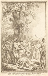 Heroisk handling av en far som offrar för sin son av Gabriel Jacques de Saint Aubin