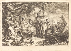 Laban söker sina gudar av Gabriel Jacques de Saint Aubin