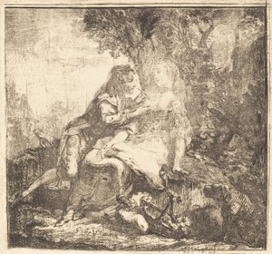 De två älskande av Gabriel Jacques de Saint Aubin