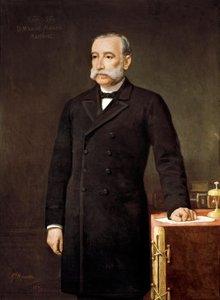 Porträtt av Manuel ALONSO MARTINEZ (1827-1891), spansk advokat och politikermedlem i Liberal Union Party Madrid, Deputeradekongressen.   Målning av Gabriel Maureta (1800-talet). av Gabriel Maureta Aracil