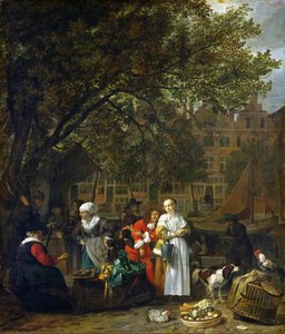 En örtmarknad i Amsterdam av Gabriel Metsu