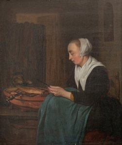 En sovande försäljare av Gabriel Metsu
