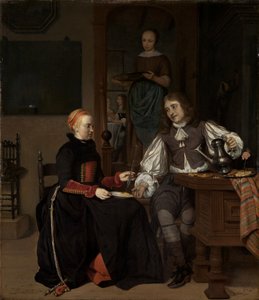 Ungt par vid frukosten av Gabriel Metsu