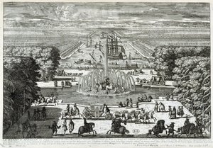 Apollobassängen i trädgårdarna på slottet i Versailles - av Perelle, sent 1600-tal av Gabriel Perelle