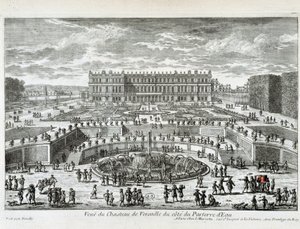 Utsikt över Chateau de Versailles från sidan av vattenbädden - av Perelle, sent 1600-tal av Gabriel Perelle
