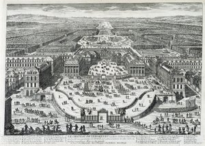Utsikt över hedersgården i Chateau de Versailles - av Perelle, sent 1600-tal av Gabriel Perelle