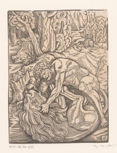 Hercules slåss mot det Nemeiska lejonet Labours of Hercules (serietitel) av Gabriel Salmon