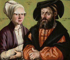 Dubbelporträtt av ett gift par, halvfigur av Gabriel Zehender
