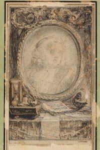 Allegorisk ram med fladdermus, ca 1769 (teckning i penna och bläck)