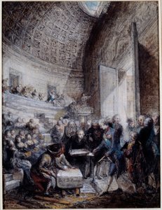 Invigning av amfiteatern för den kungliga kirurgiska skolan av kung Ludvig XVI (1754-1793) 14/09/1774 Gouache de Gabriel de Saint Aubin (1724-1780) 1700-talets Paris, Musee Carnavalet av Gabriel de Saint Aubin