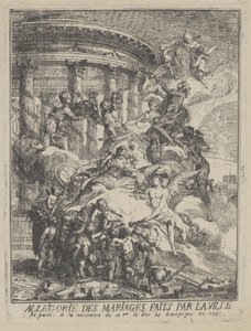Allegori om äktenskap gjorda av staden Paris vid födelsen av hertigen av Bourgogne, 1751 av Gabriel de Saint Aubin
