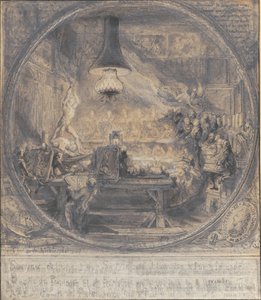 Konung Christian VII:s besök på Det kgl. Franska konstakademin i Paris, 8 nov. 1768. av Gabriel de Saint Aubin