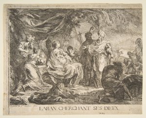 Laban söker sina gudar, 1753. av Gabriel de Saint Aubin