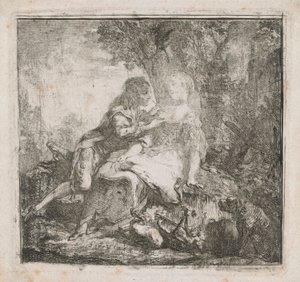 De två älskande av Gabriel de Saint Aubin