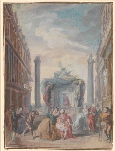 Venetianska festivaler, efter 1759. av Gabriel de Saint Aubin