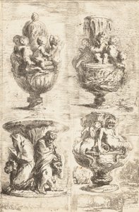 De fyra vaserna, 1754. av Gabriel de Saint Aubin