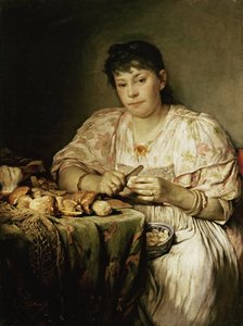 Ernestine von Max, konstnärens fru, skalar svamp