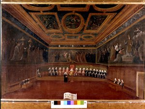 Tiorådets råd vid Dogespalatset på 1700-talet - Sala Del Consilgio di Dieci 1725 - Tiorådets rum, Doges 