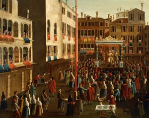 Italien, Veneto, Venedig, mässa på Campo San Luca av Gabriele Bella