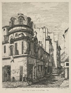 Etsningar på Gamla Paris: Tidigare läkarskola rue de la Bûcherie..., 1865.