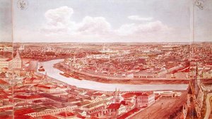 Panorama över Moskva, föreställande Moskvafloden, 1819 (wc på papper) (se 170139-170146)