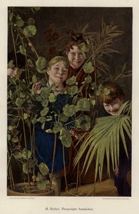 Amused Eavesdroppers (färgad gravyr) av Gaetano Bellei