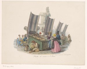Skaldjursstånd på marknaden Frutti di mare a S. Lucia (titel på objekt)