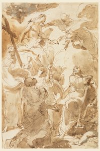 Teckning, Treenigheten och apostlarna, S:t Petrus och S:t Paulus, 1770-80 av Gaetano Gandolfi