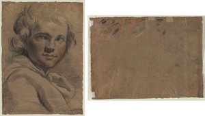 Head of a Young Man (recto) Sketch of a Head (verso) av Gaetano Gandolfi