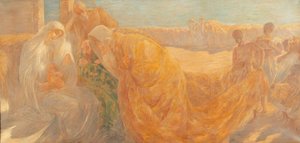 Tillbedjan av Magi av Gaetano Previati
