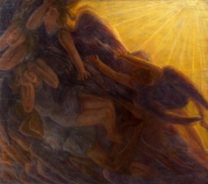 Änglarnas fall, triptyk av Gaetano Previati