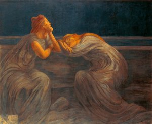 Nocturne, 1908, av Gaetano Previati (1852-1920). av Gaetano Previati