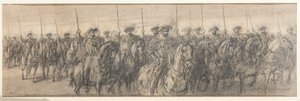 Spanska soldater (blyerts på papper) av Gaetano Previati