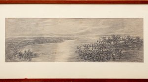 Comosjöns gren (blyerts på papper) av Gaetano Previati