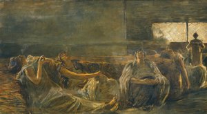Opiumrökarna, av Gaetano Previati (1852-1920). av Gaetano Previati