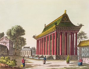 Europeiska palatset i Yuen-Ming-Yuan, illustration från Le Costume Ancien et Moderne av Giulio Ferrario, publicerad ca 1820-30-talet