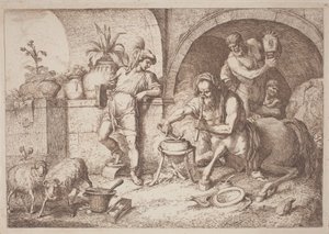 Chiron lär ut magi till Achilles av Gaetano Zompini, after Giovanni Benedetto Castiglione